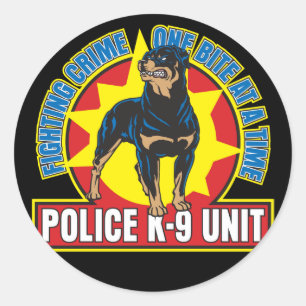 K9 Rottweiler Bite Classic Round Sticker