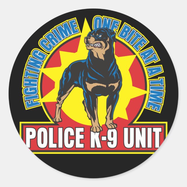 K9 Rottweiler Bite Classic Round Sticker (Front)