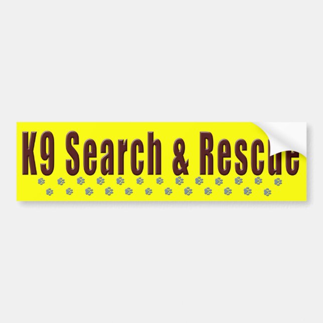 K9 Search & Rescue Bumper Sticker (Front)