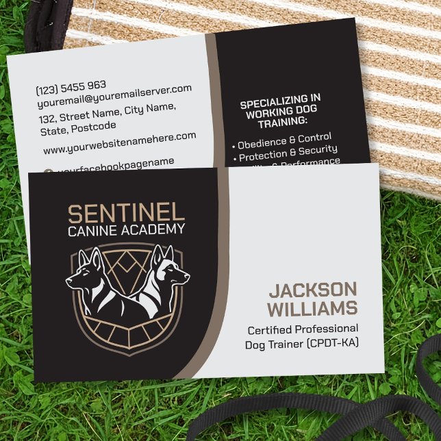 K9 Training - Dog Trainer - Canine Behaviourist  Business Card (Creator Uploaded)