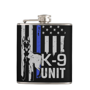 K9 Unit - Belgian Malinois Hip Flask