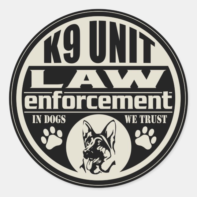 K9 Unit In Dogs We Trust Classic Round Sticker (Front)