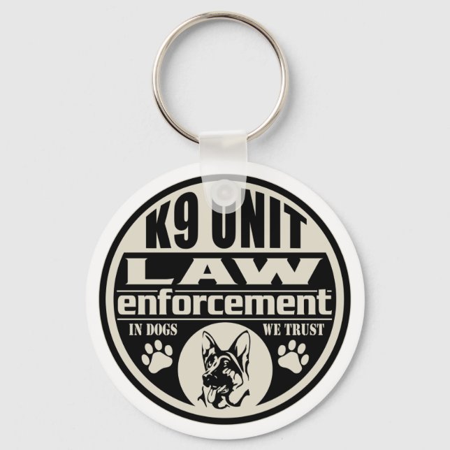 K9 Unit In Dogs We Trust Key Ring (Front)
