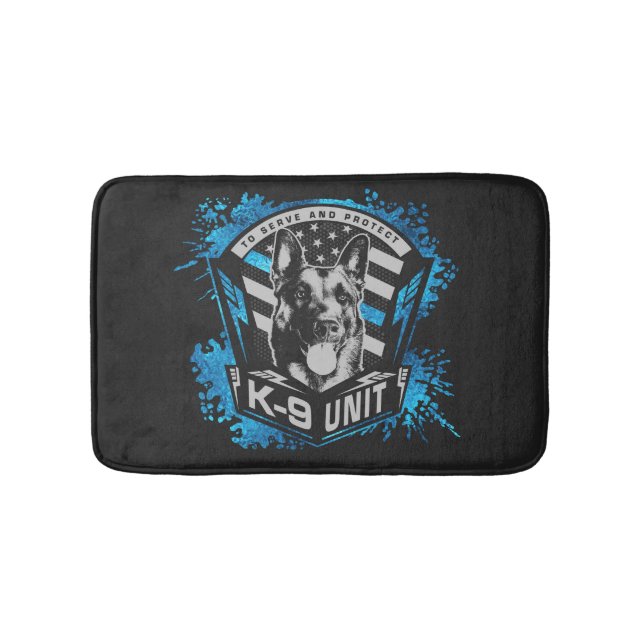 K9 Unit  - Malinois - Belgian shepherd Bath Mat (Front)