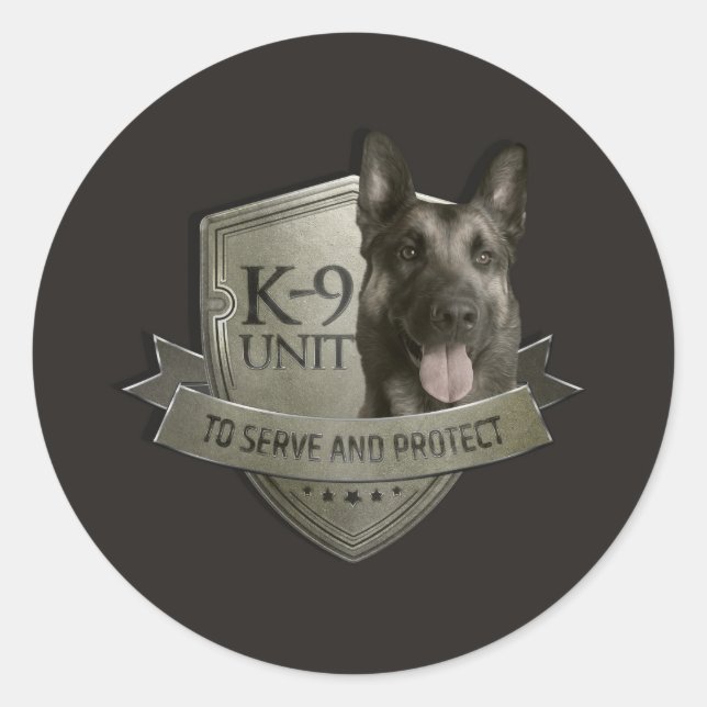 K9 Unit  - Malinois - Belgian shepherd Classic Round Sticker (Front)