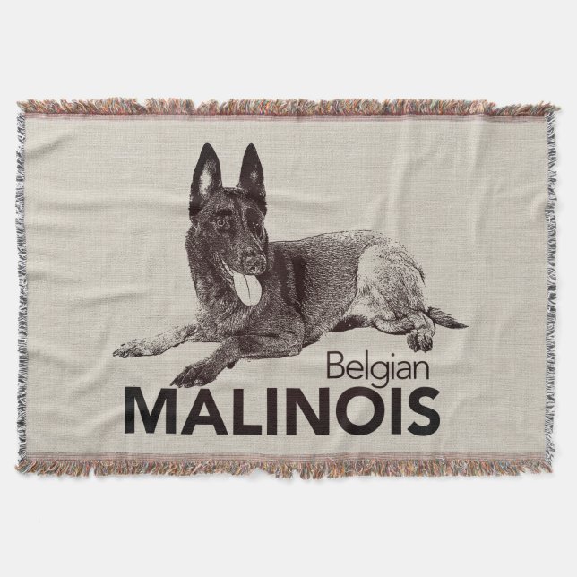 k9 Unit - Malinois - Belgian shepherd -Mechelaar Throw Blanket (Front)