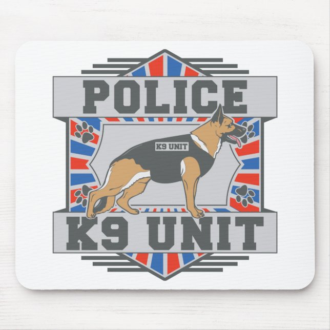 K9 Unit Police German Shepherd Mouse Mat (Front)