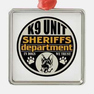 K9 Unit Sheriff's Department Metal Tree Decoration