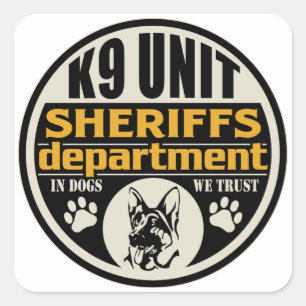 K9 Unit Sheriff's Department Square Sticker