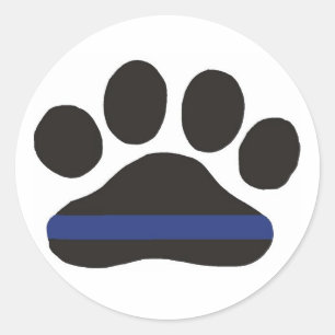 K-9 Blue Line Paw Sticker