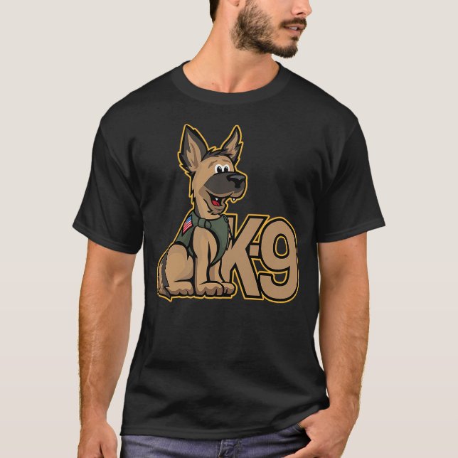 K-9 German Shepard Police or Military K-9 Unit Dog T-Shirt (Front)