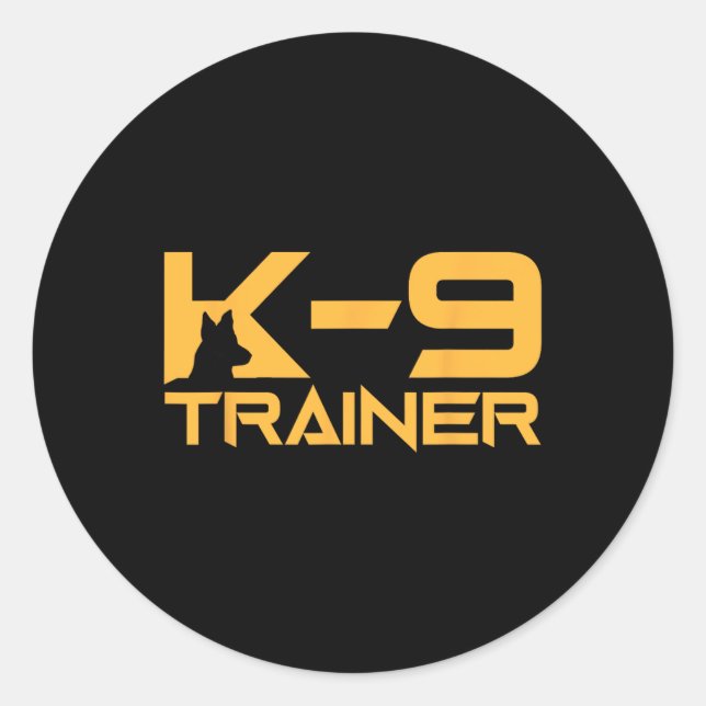 K-9 K9 Dog Handler Trainer Police Security Hallowe Classic Round Sticker (Front)