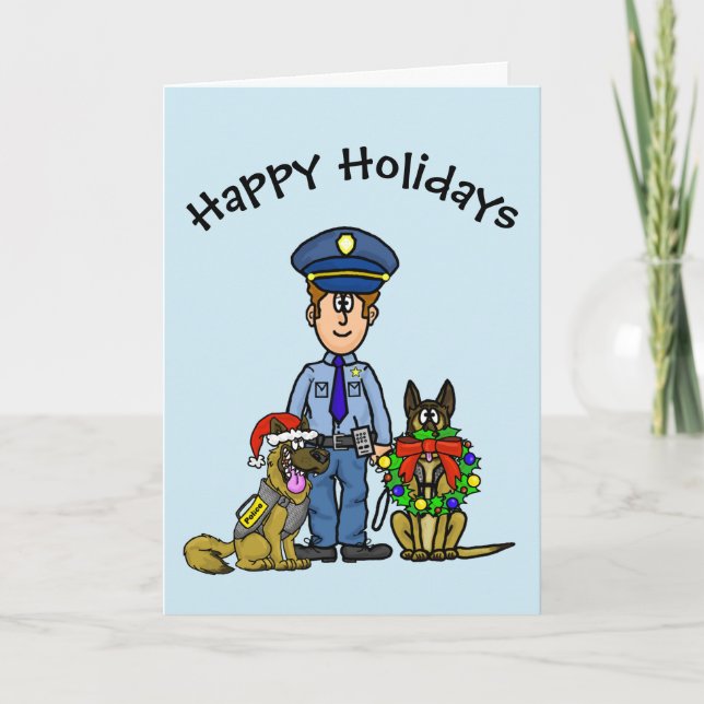 K-9 Policeman Christmas Card (Front)