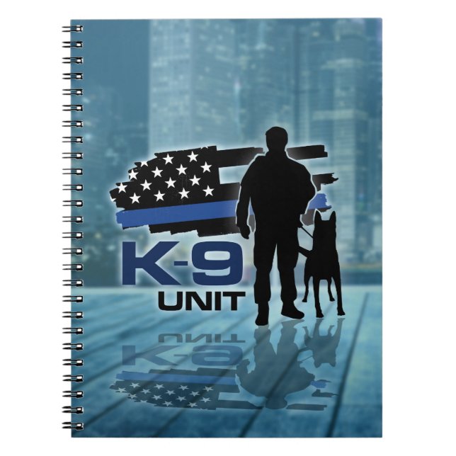 K-9 Unit  -Police Dog - Malinois Notebook (Front)