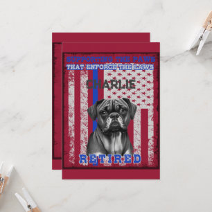 K-9 Veteran Boxer Working Dog Personalised  Invitation