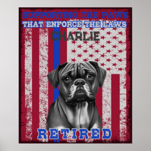 K-9 Veteran Boxer Working Dog Personalised Poster