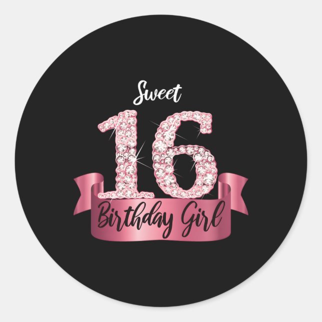 K Black Sweet 16 Style I 16Th Classic Round Sticker (Front)