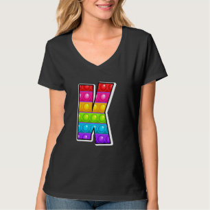 K Cutest Capital Letter K Alphabet Funny Poppin Ki T-Shirt