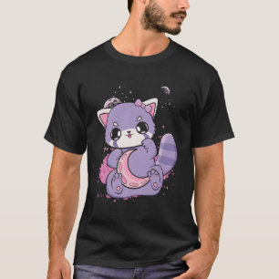 K Decora Fairy Kei Red Panda Moon Otaku Anime Nugo T-Shirt