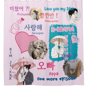 K-drama lovers cute photos custom korean drama shower curtain