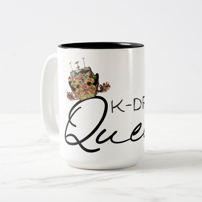 K-Drama Queen with Korean Crown Two-Tone Coffee Mug (Front Left)