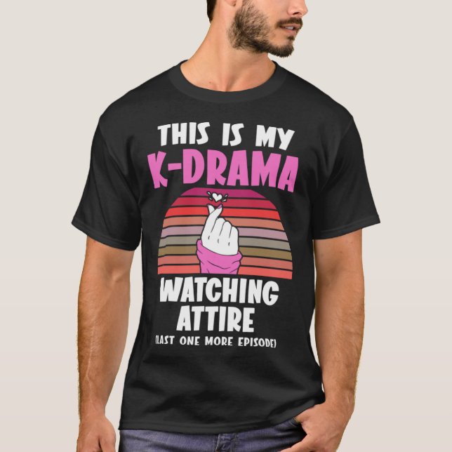 K Drama Watching Oppa Finger One More Episode T-Shirt (Front)