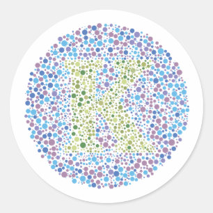 “K” Eye Test Letter Classic Round Sticker