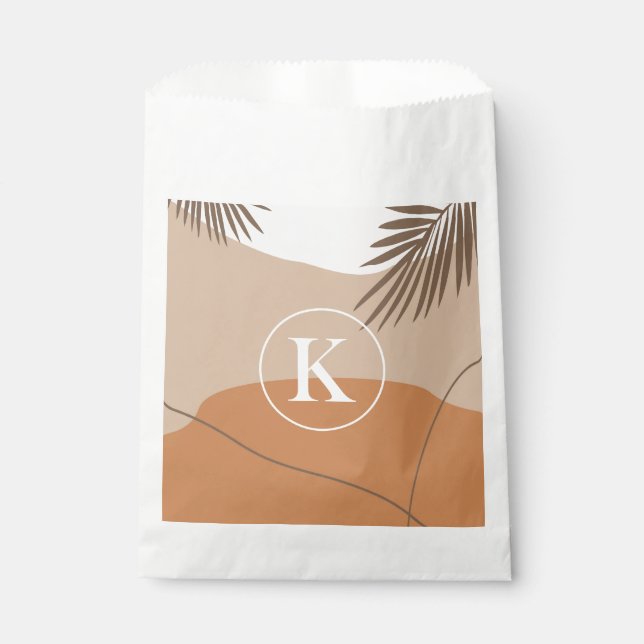 K - Initial Monogram Letter K Abstract Design Favour Bags (Front)