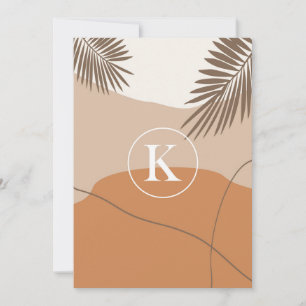 K - Initial Monogram Letter K Abstract Design Invitation