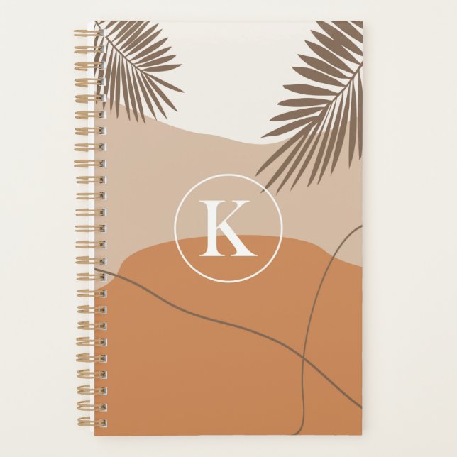 K - Initial Monogram Letter K Abstract Design Planner (Front)