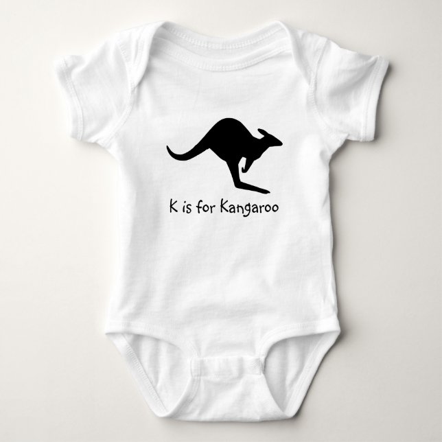 K is for Kangaroo Baby Bodysuit (Front)
