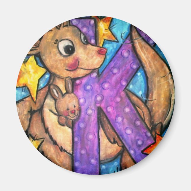 K is for Kangaroo Magnet (Front)