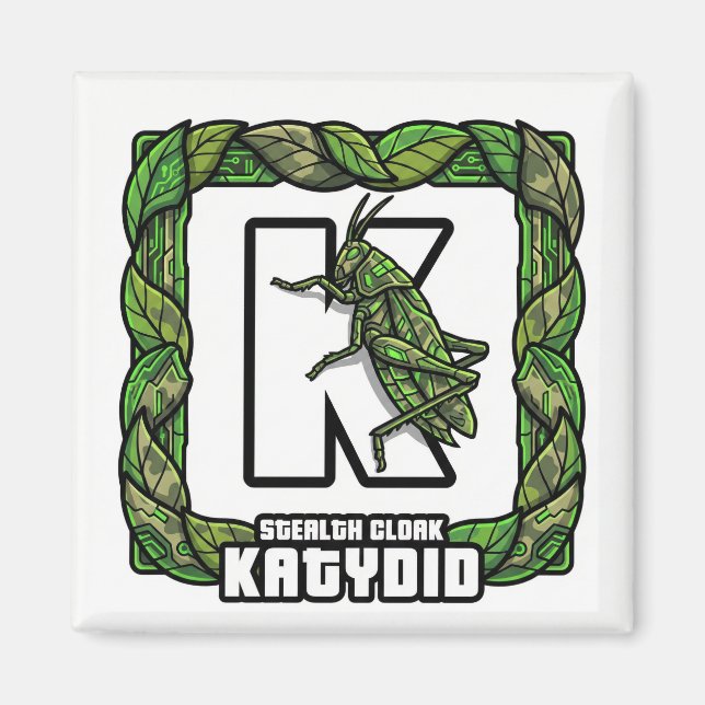 K is for Katydid – GTA Style ABC Learning Magnet (Front)