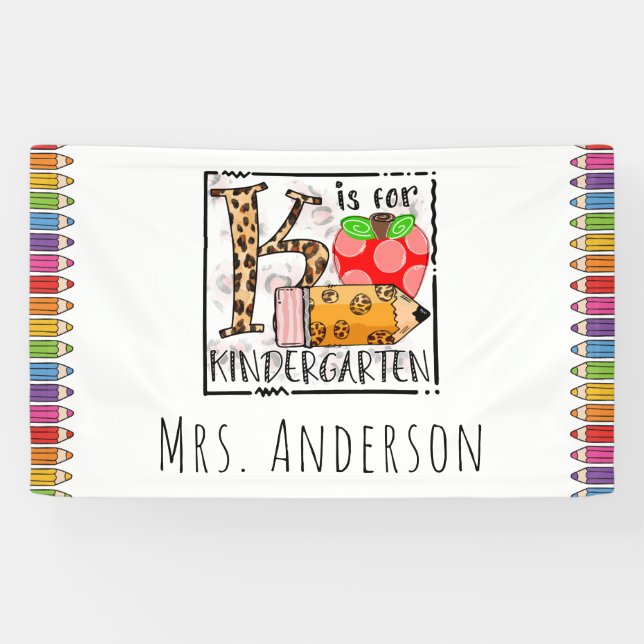 K is for Kindergarten Back to School Classroom Banner (Horizontal)