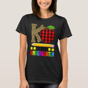 K Is For Kindergarten Teacher Leopard 100 Days Of  T-Shirt