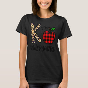 K Is For Kindergarten Teacher Leopard Buffalo Plai T-Shirt