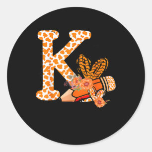 K Is For Kindness Orange Anti Bullying Unity Day T Classic Round Sticker