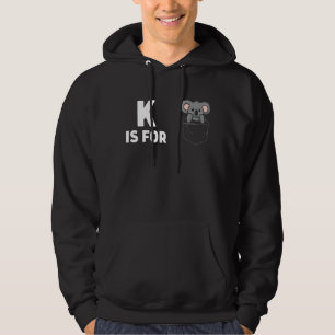 K Is For Koalas  Koala Inside A Breast Pocket Kids Hoodie