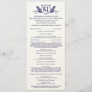 K&J Wedding Ceremony Program Programme