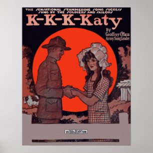 K-K-K-Katy Vintage Sheet Music Poster