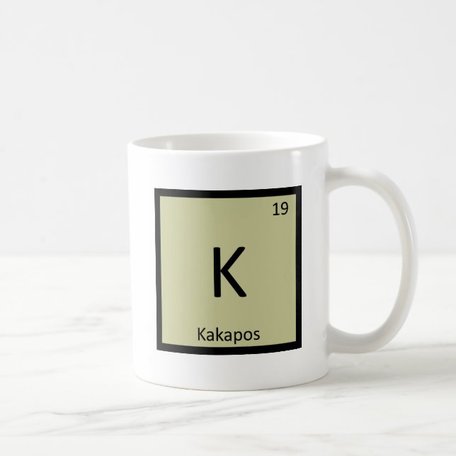 K - Kakapos Chemistry Periodic Table Element Coffee Mug (Right)