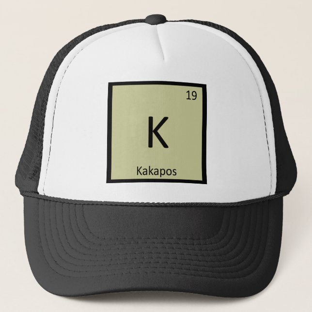 K - Kakapos Chemistry Periodic Table Element Trucker Hat (Front)