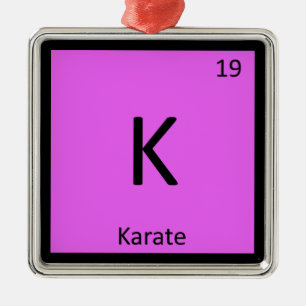 K - Karate Martial Arts Chemistry Periodic Table Metal Tree Decoration