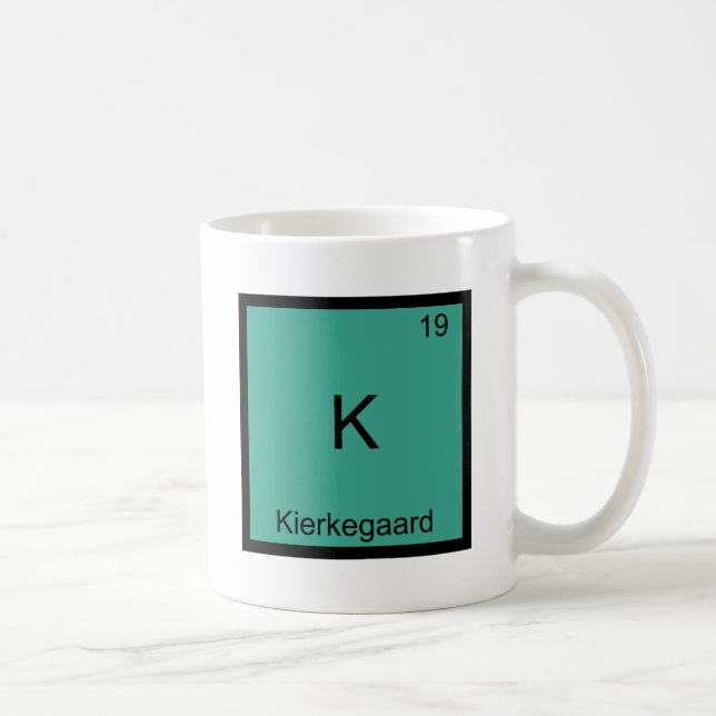 K - Kierkegaard Funny Chemistry Element Symbol Tee Coffee Mug (Right)