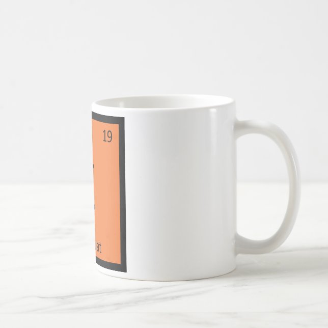 K - Kumquat Fruit Chemistry Periodic Table Symbol Coffee Mug (Right)