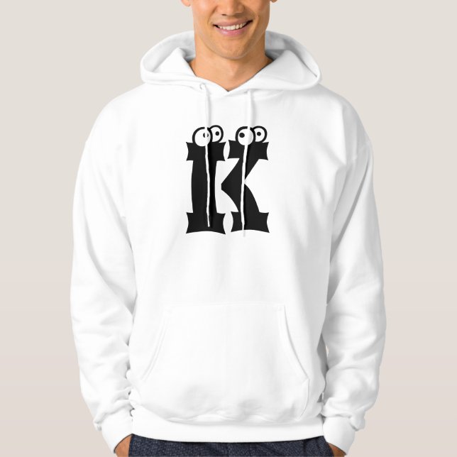 K, letter with eyeballs hoodie (Front)