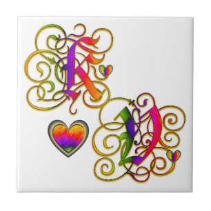 K Loves V Artisan Monogram Tile