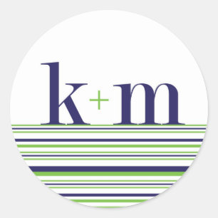 k+m monogram and stripe Sticker