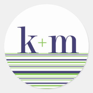 k+m monogram and stripe Sticker