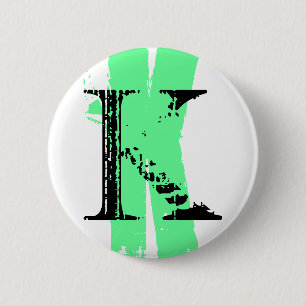 K monogram 6 cm round badge